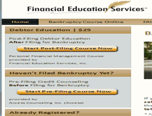 Tablet Screenshot of financialedservices.org